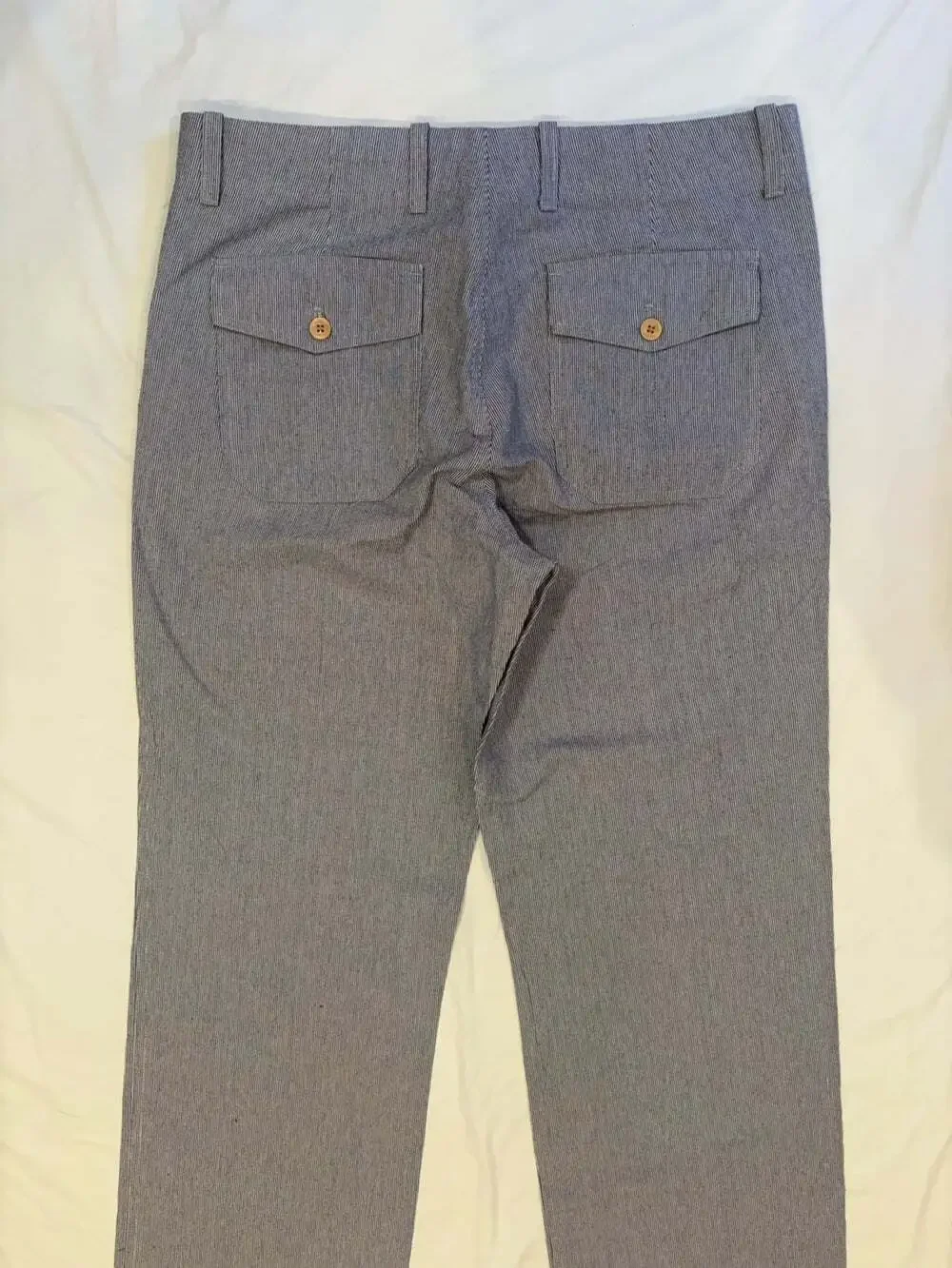 Banana Republic Pants Men's 33x34 Relaxed Fit Grey/White Stripe Relax  Fit Linen